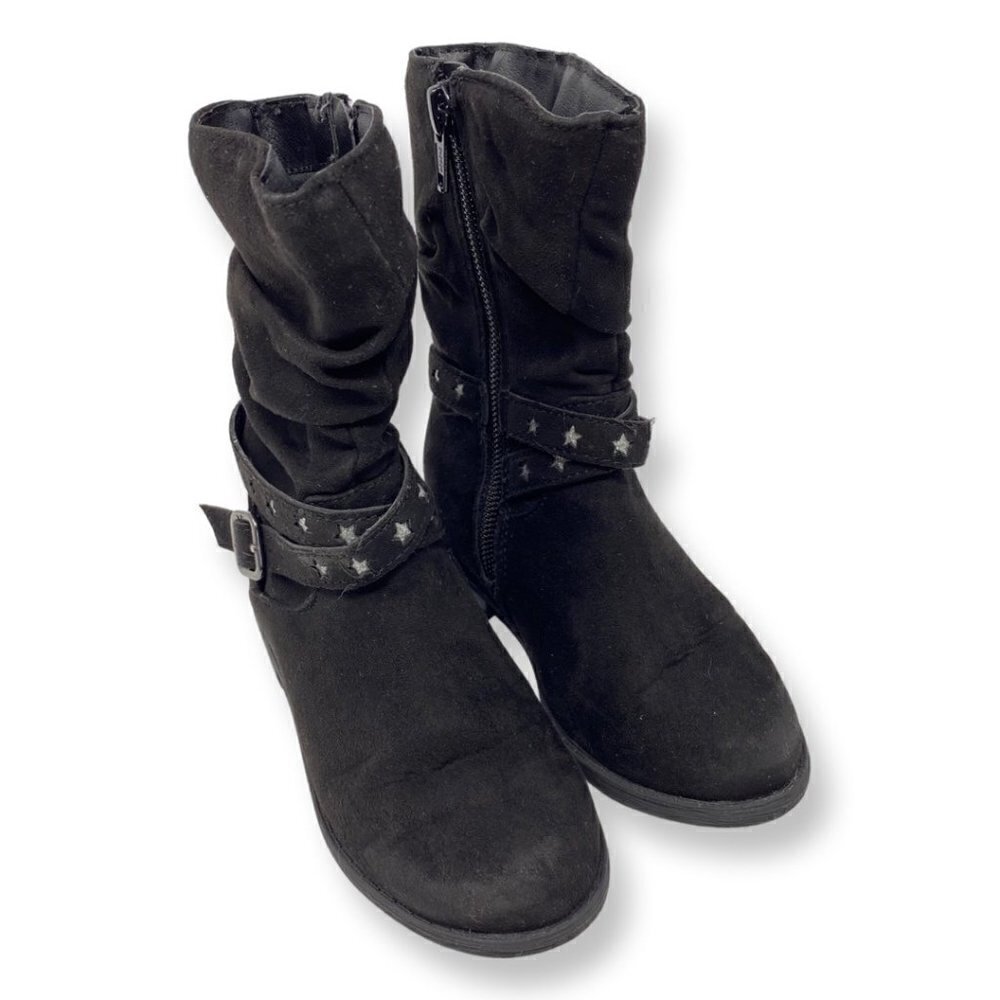 Wonder Nation Toddler Girls Classic Fashion Riding Boot, Black, Size 8